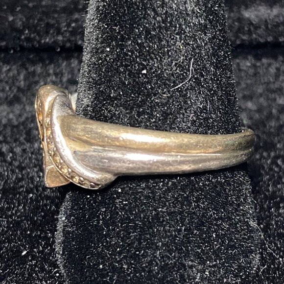 Ring CZ Cubic Zirconia Size 8 Hope Faceted Vintage Jewelry Sterling Silver Stamp - Picture 4 of 11